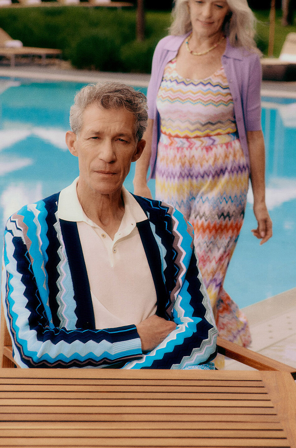 MISSONI Einteiliger Strick-Badeanzug mit Zickzackmuster Damen BUNT 3