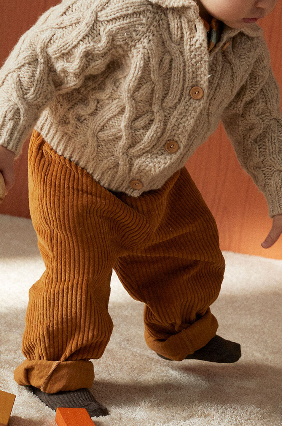THE NEW SOCIETY Cameron baby corduroy trousers Baby BROWN 4