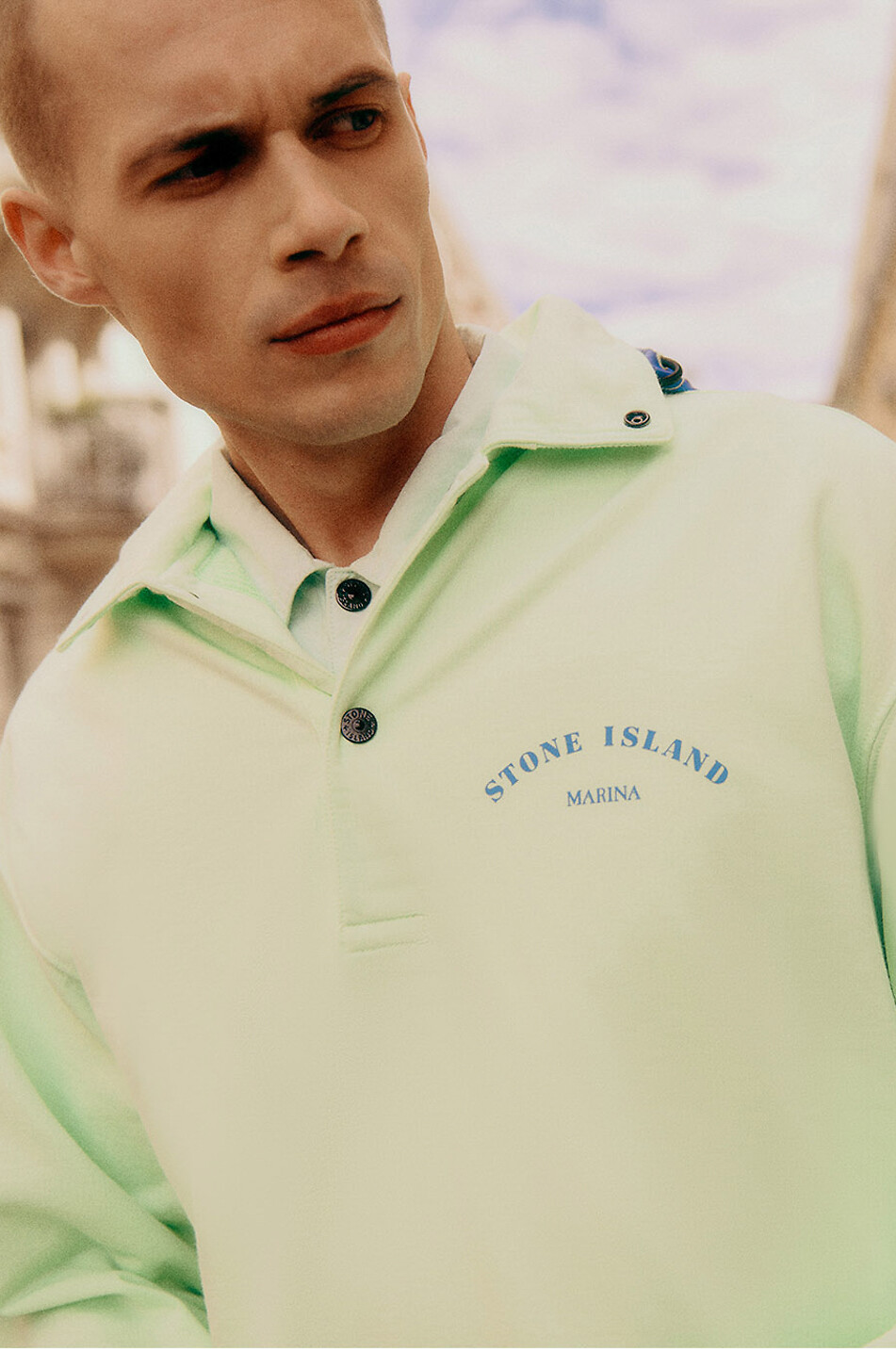 STONE ISLAND Sweatshirt mit abnehmbarer Kapuze 653X2 Marina Herren HELLGRÜN 4