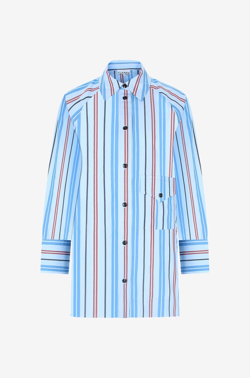 Chemise oversize rayée en popeline