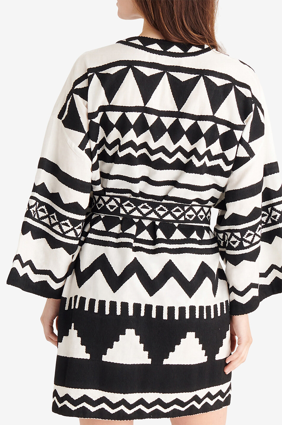 ERES Silence patterned cotton kimono Women BLACK 3