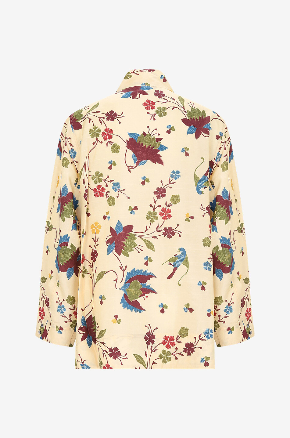 Blouse ample en soie fleurie Verveine