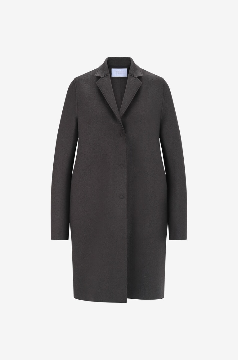 HARRIS WHARF Virgin wool mid-length coat Women DARK BROWN 1