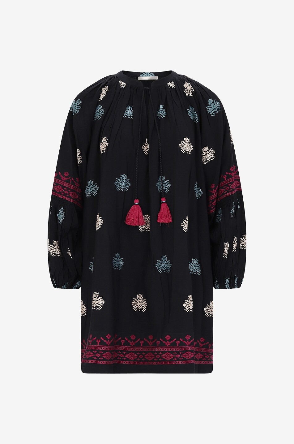 Mini robe tunique brodée Bam