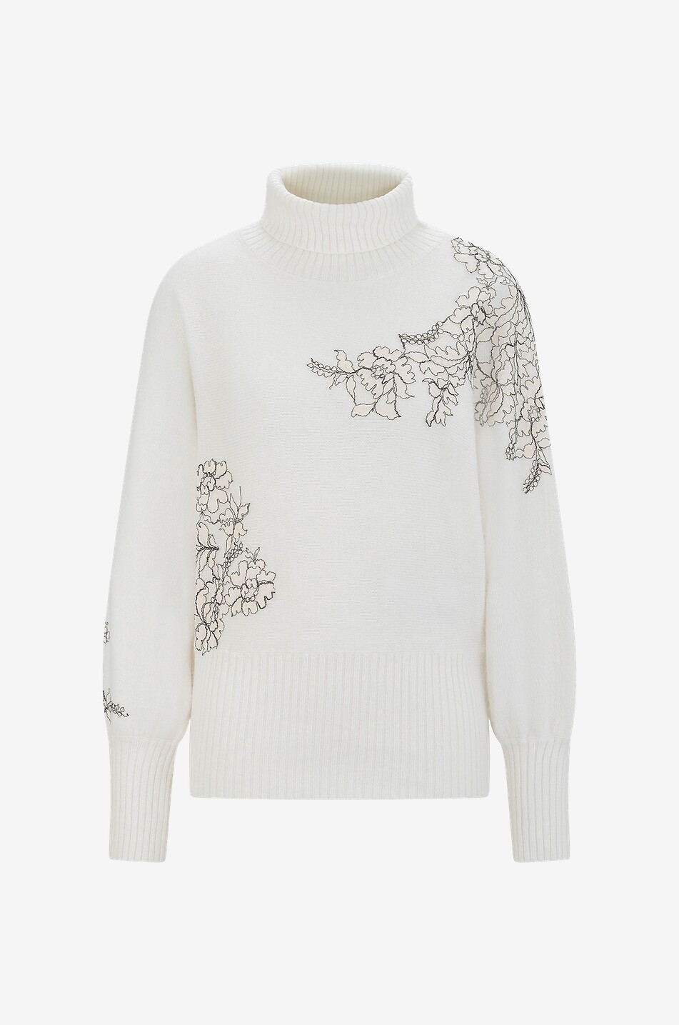 TWINSET Pull à col roulé en angora et dentelle Femme MULTICOLORE 1