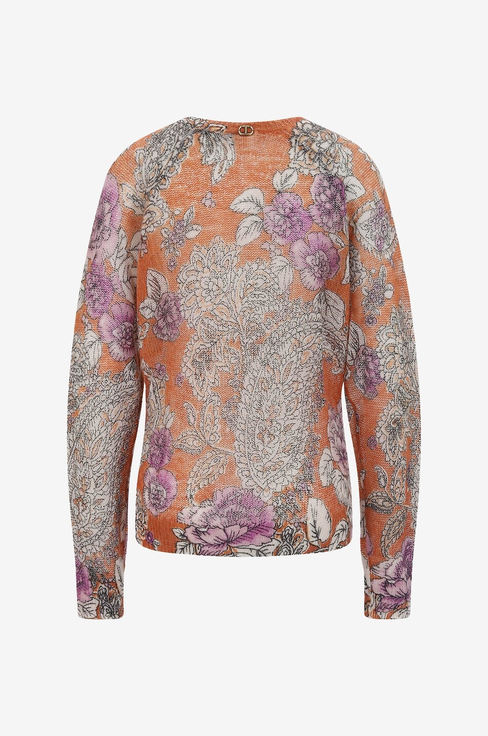 Rose and Paisley printed mohair blend jumper