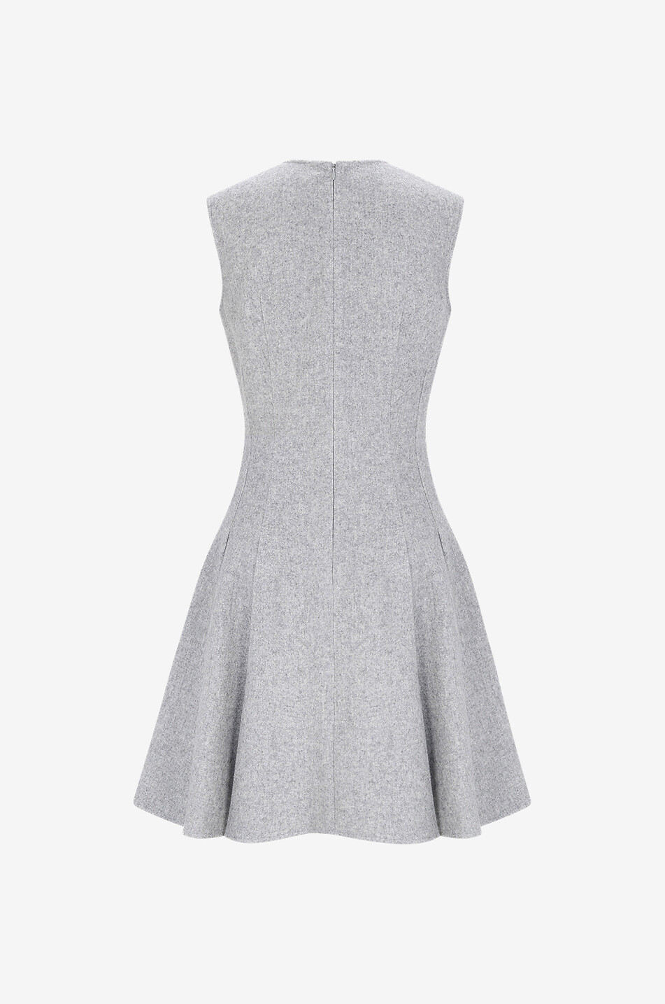 ERMANNO SCERVINO Ausgestelltes kurzes ärmelloses Filzkleid Damen GRAU 2