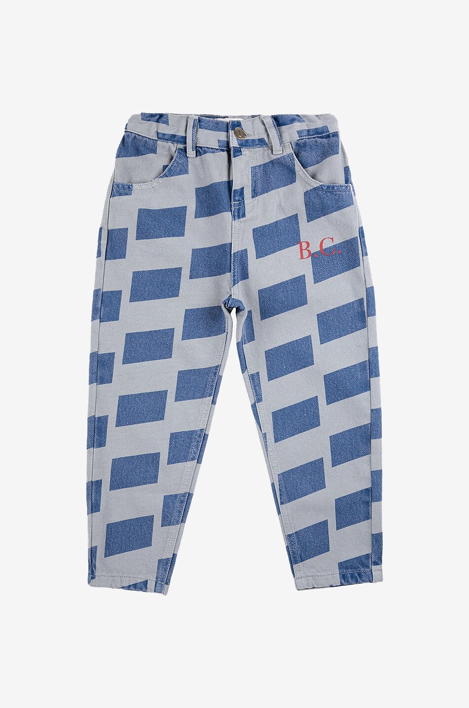 Checker All Over boy's carrot jeans