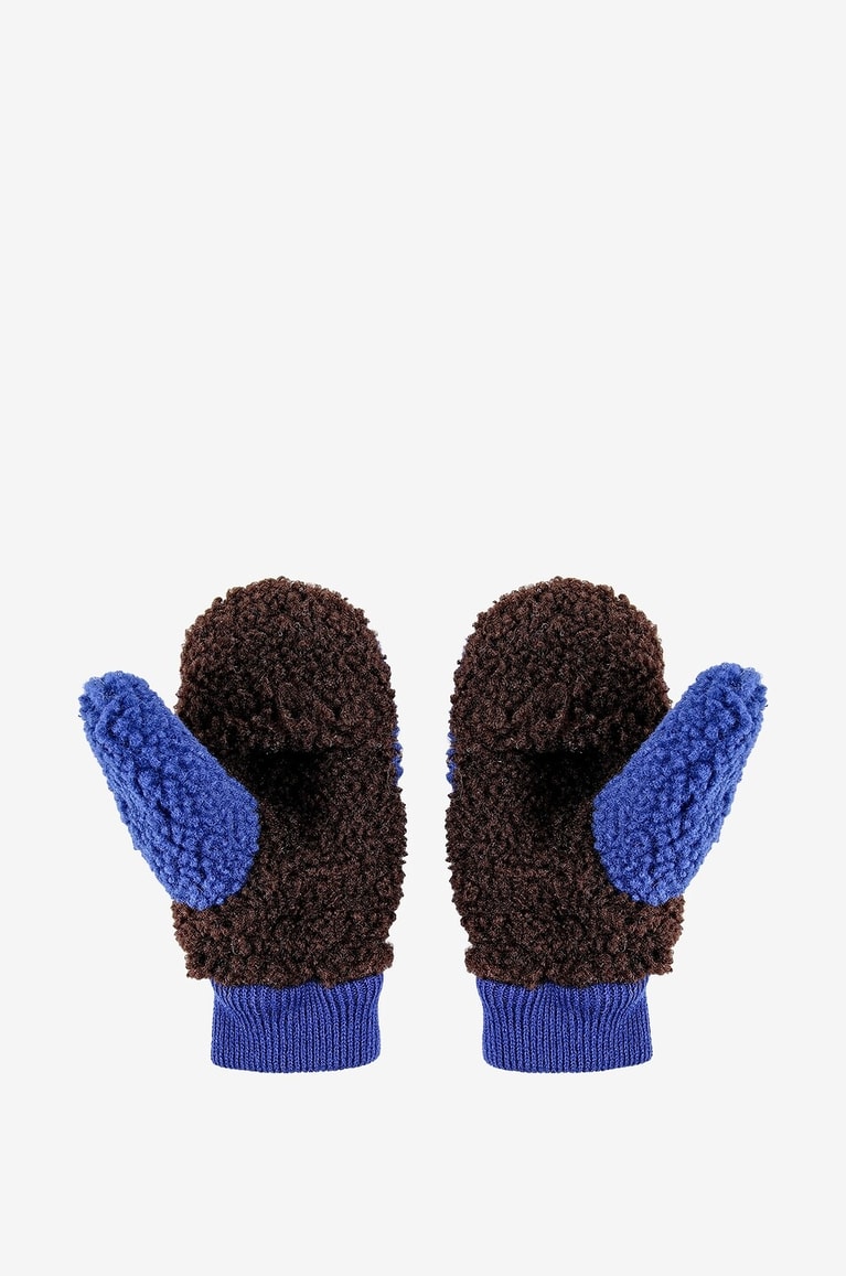 BOBO CHOSES Color Block children's plush mittens Girl MEDIUM BLUE 2