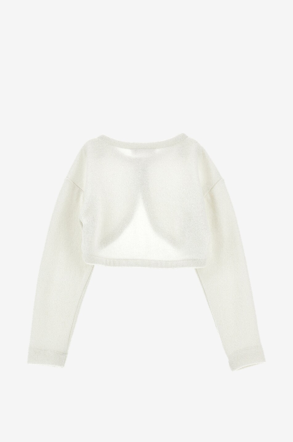 MONNALISA Cropped glittering girl's cardigan Girl EGGSHELL 2