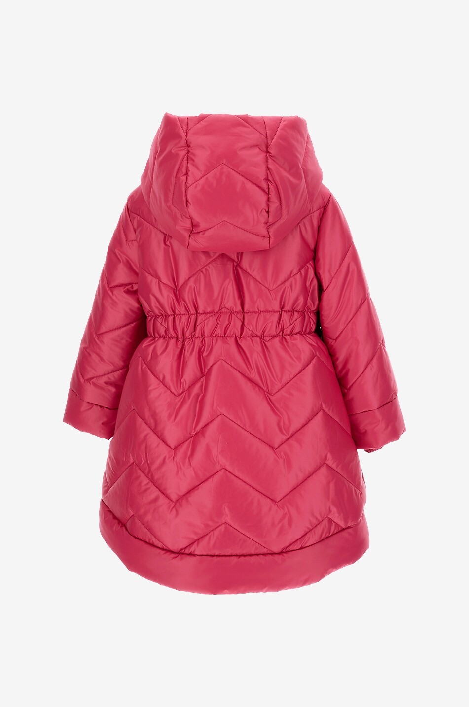 Girl's hooded zigzag quilted coat