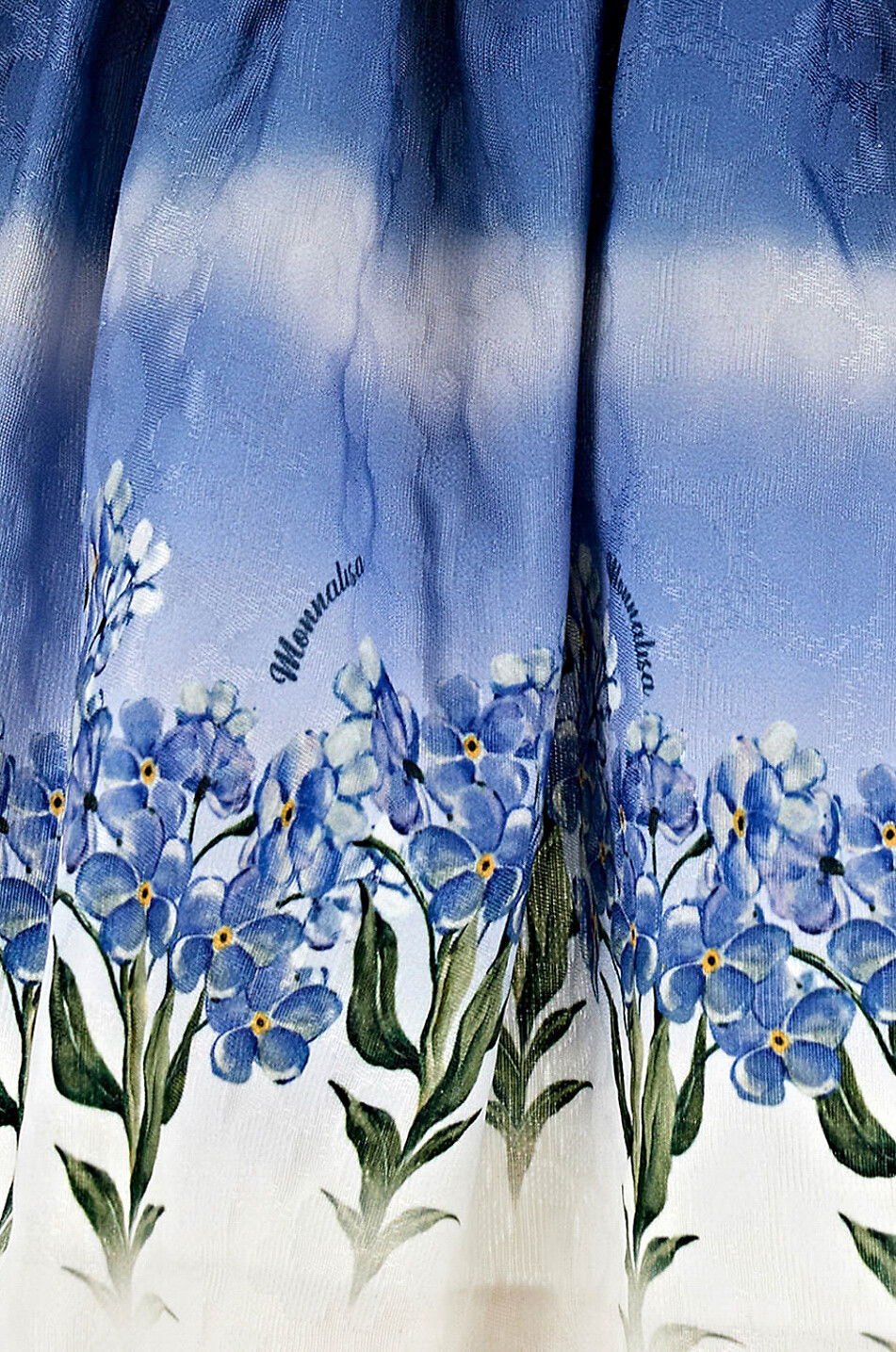 Mädchen-Materialmix-Kleid Stampata Fiori