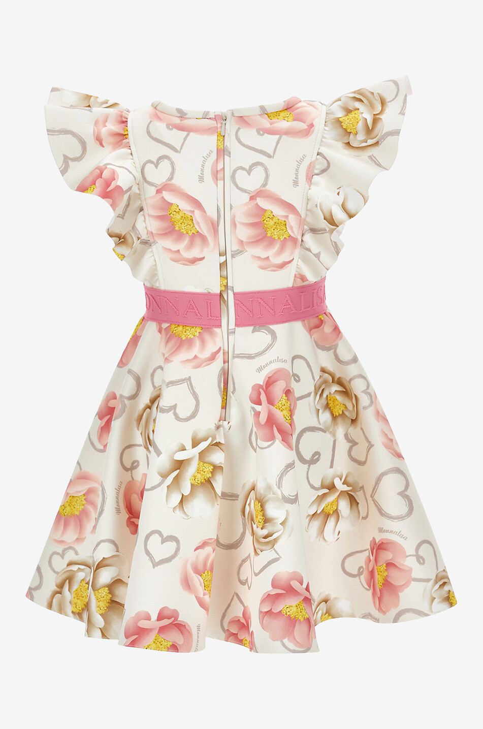 Girl's sleeveless floral neoprene dress