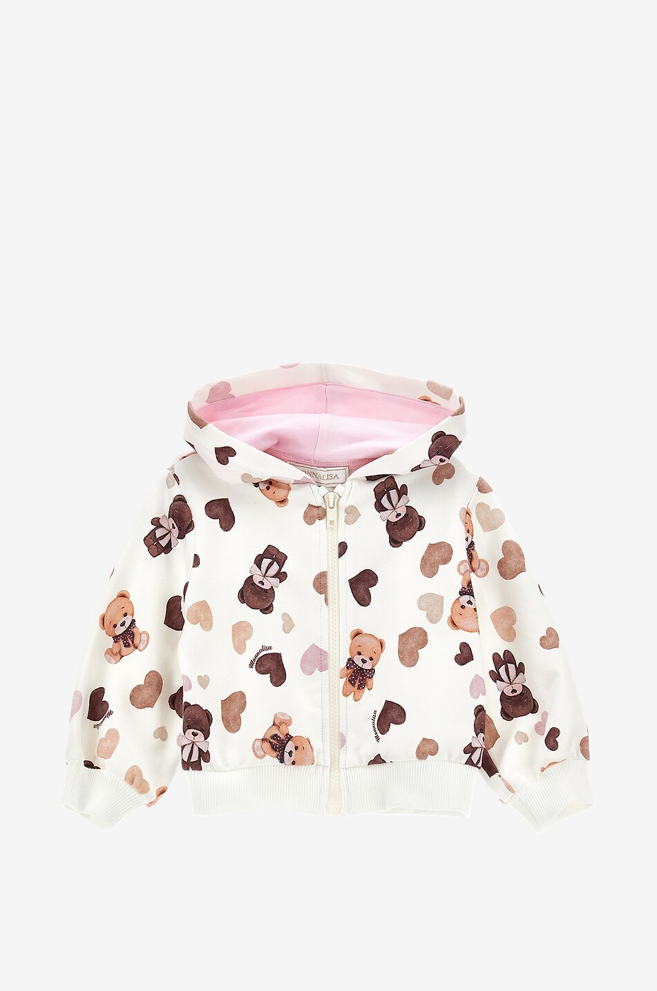 MONNALISA Baby-Kapuzensweatjacke Cuori e Orsetti Baby BUNT 1
