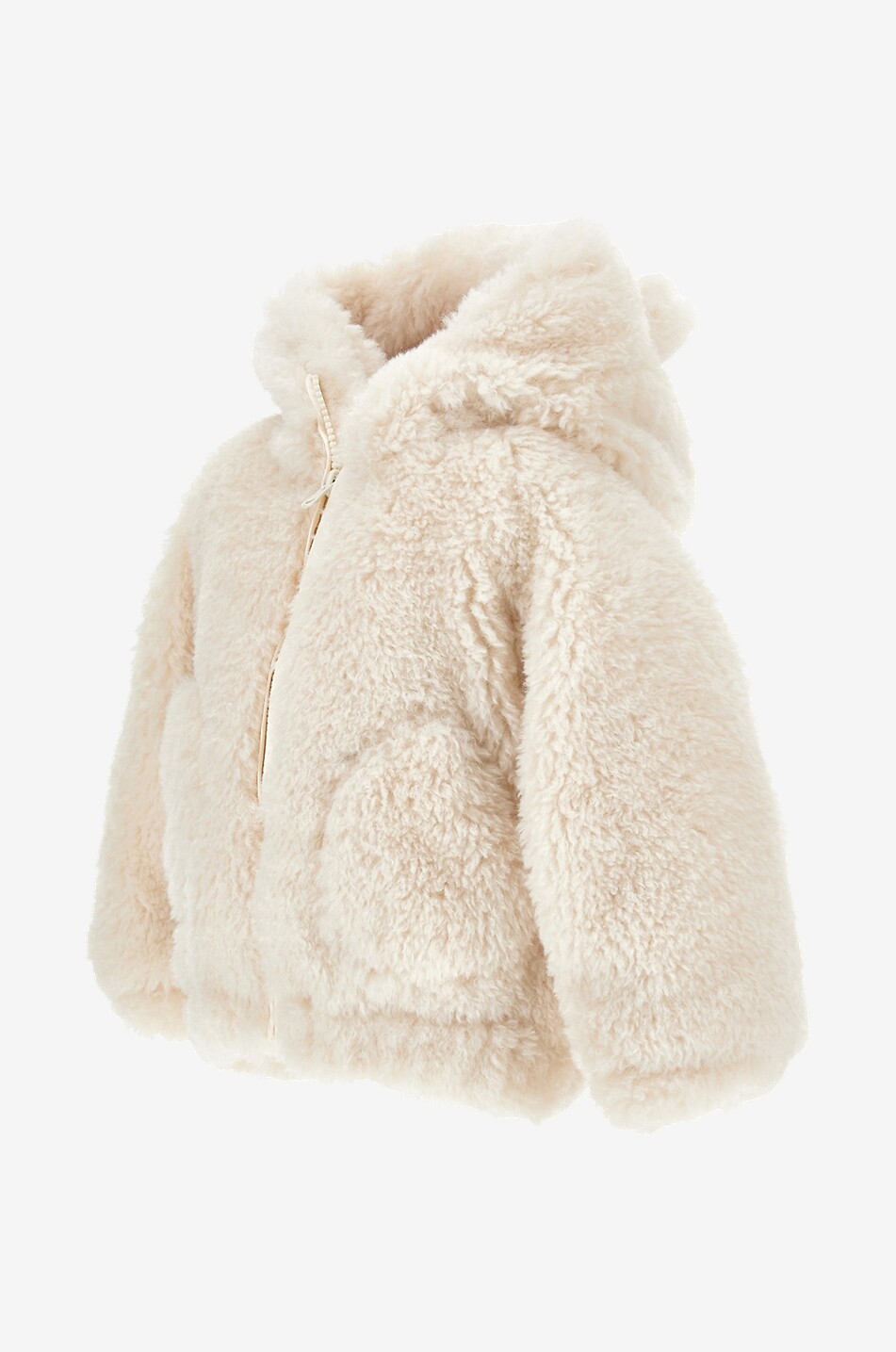 Babyjacke aus Plüsch mit Kapuze