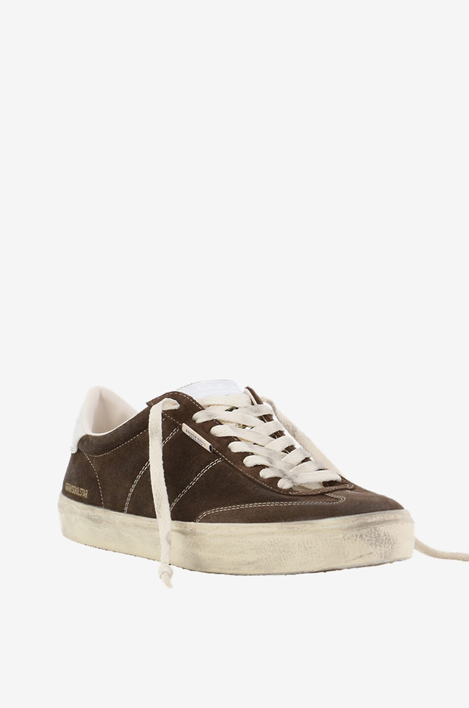 GOLDEN GOOSE Soul Star distressed suede low-top sneakers Men BROWN 1