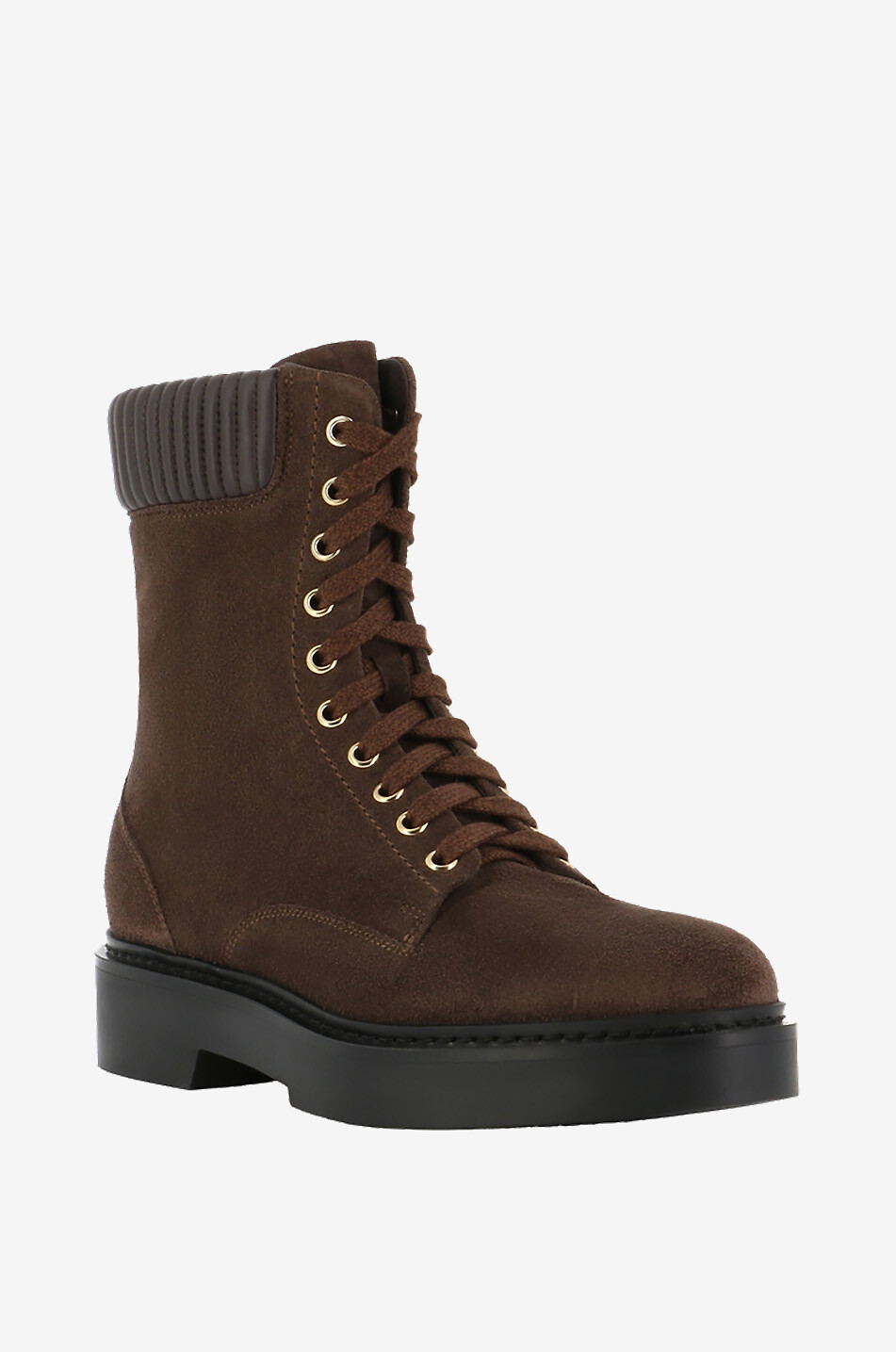 Biker spirit lace-up bi-material ankle boots