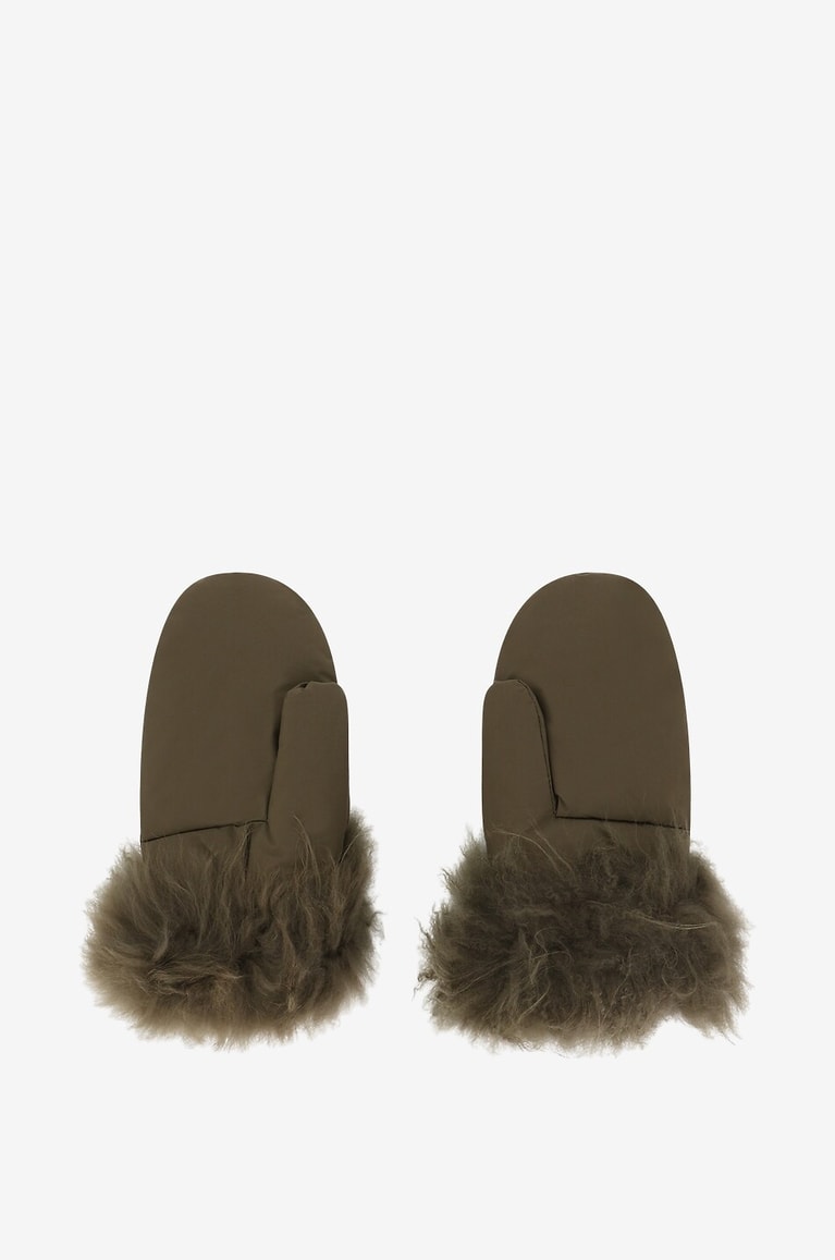 YVES SALOMON Moufles en fourrure d'agneau Femme KAKI 2