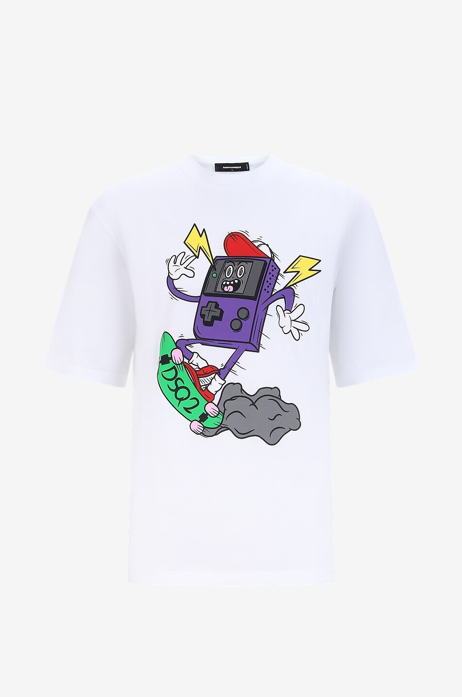 DSQUARED2 Kurzarm-T-Shirt Gaming Skating D2 Herren WEISS 1