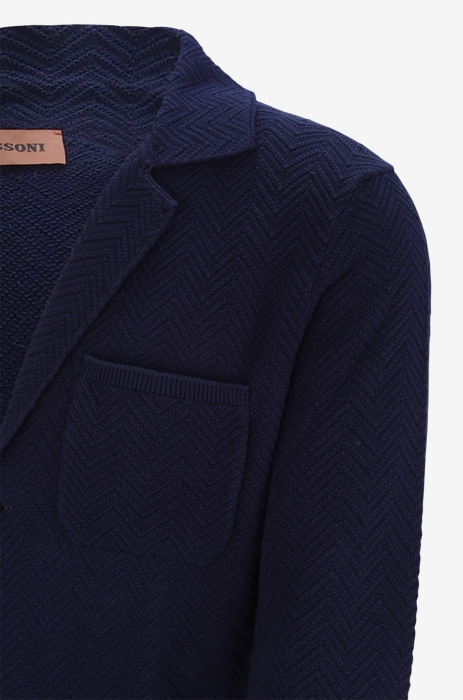 MISSONI Fischgräten-Strick-Blazer Herren DUNKELBLAU 3