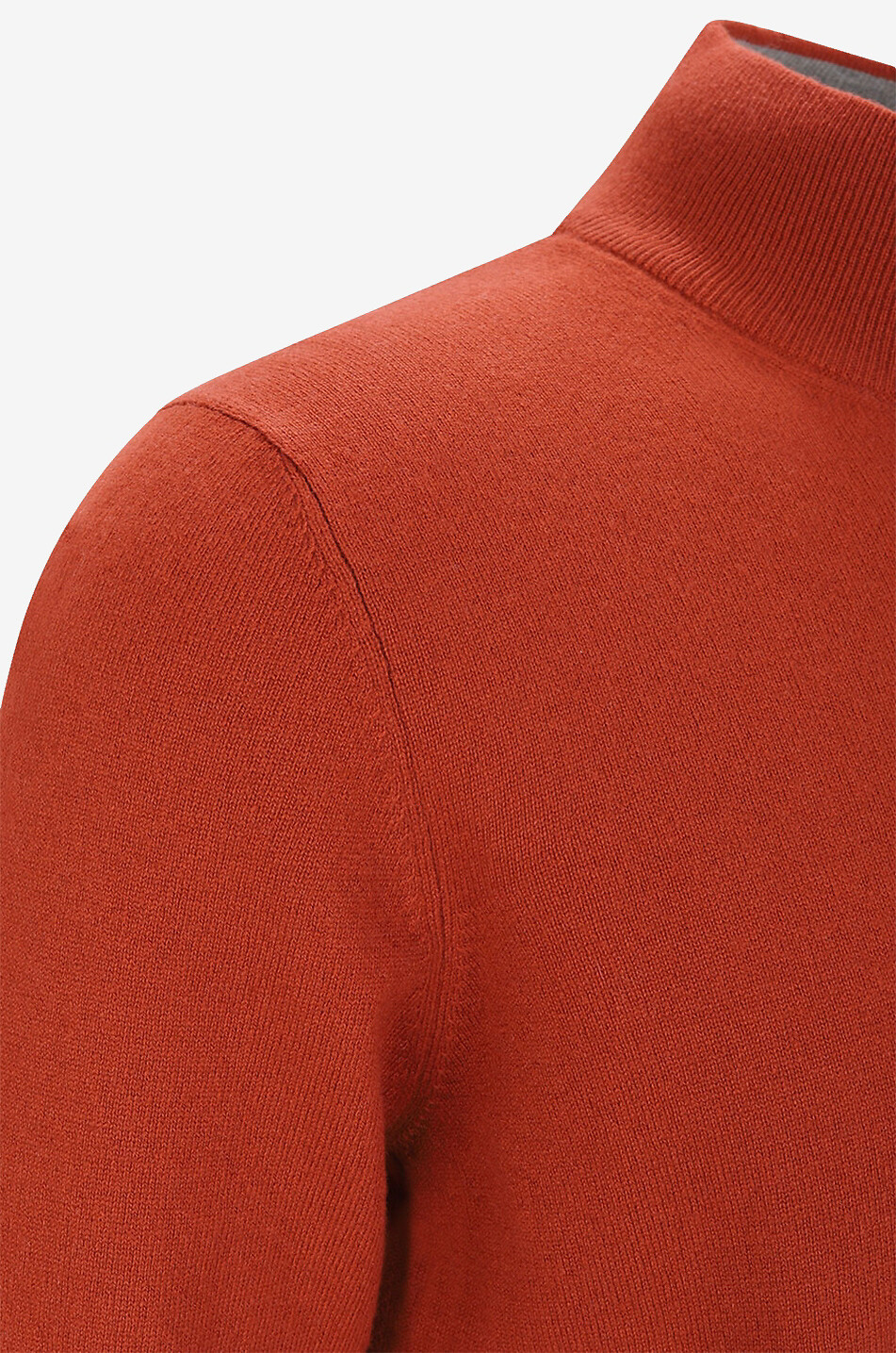 GRAN SASSO Pull fin col montant zippé en cachemire Homme ORANGE MOYEN 3