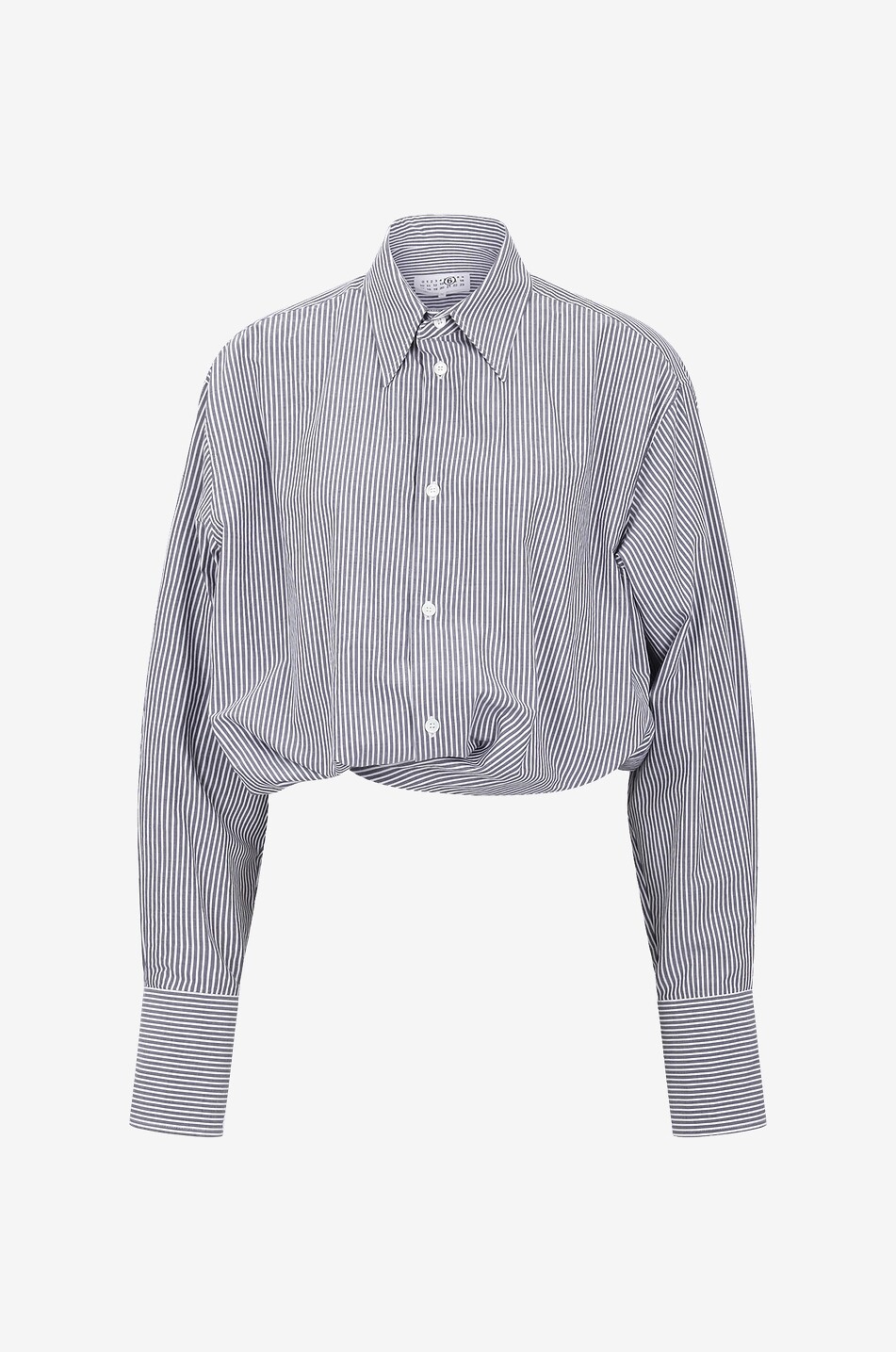 Chemise rayée coupe ballon à manches longues en coton