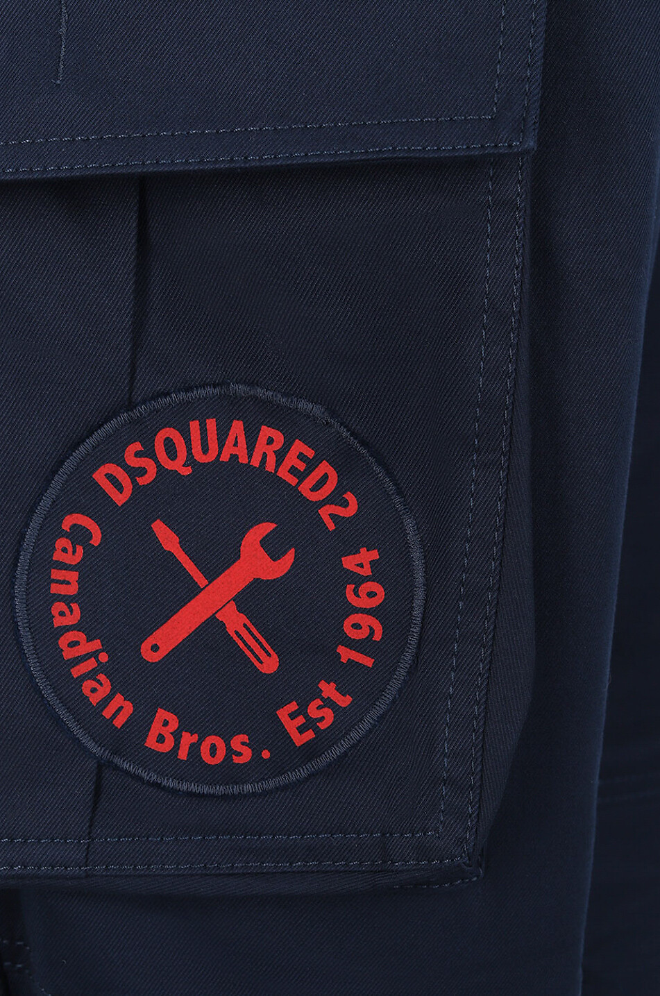 DSQUARED2 Cargo-Hose aus Gabardine mit Logopatch Regular Herren DUNKELBLAU 3
