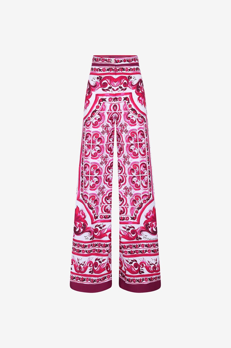DOLCE & GABBANA Majolica printed high-rise wide-leg trousers Women MULTI COLOURED 1