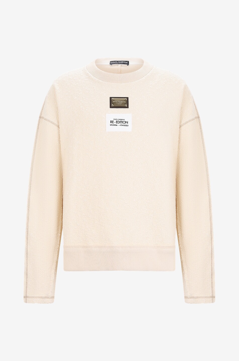 Rundhals-Patchwork-Sweatshirt mit Label Re-Edition
