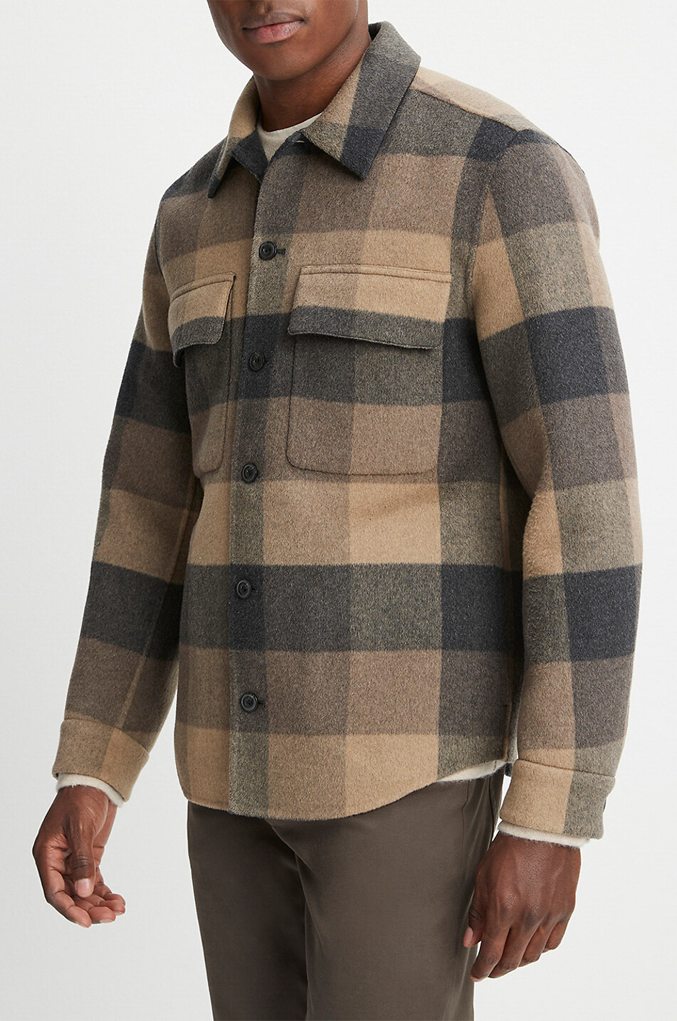 VINCE Langärmeliges Hemd Splitable Plaid Herren Farblos 3