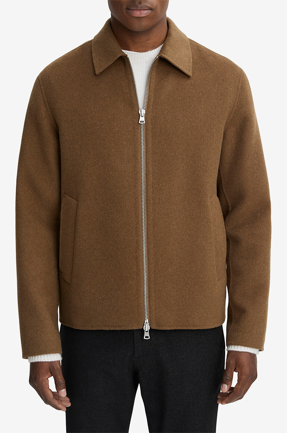 VINCE Jacke mit Reissverschluss aus recycelter Wolle Herren BRAUN 3