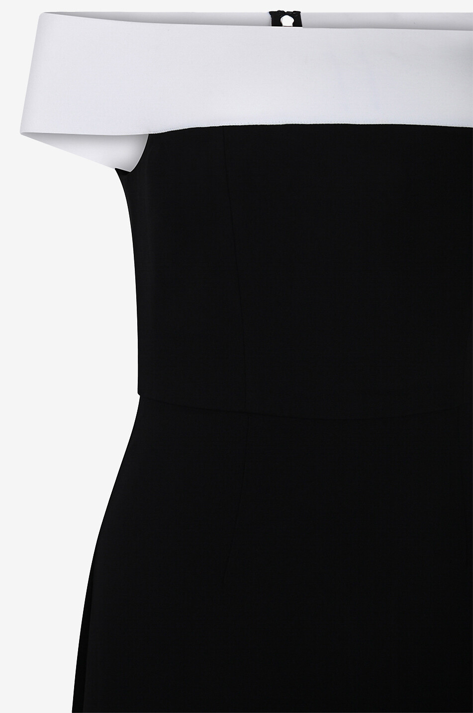 ROLAND MOURET Schulterfreies zweifarbiges Maxikleid aus Cady Damen SCHWARZ 3