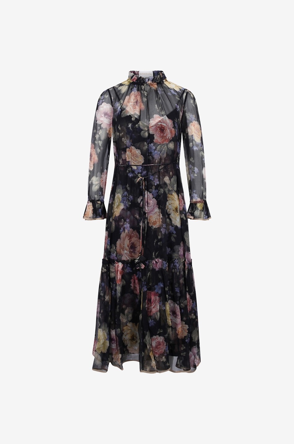 ZIMMERMANN Geblümtes Midikleid aus Georgette Luminosity Tubular Damen SCHWARZ 1