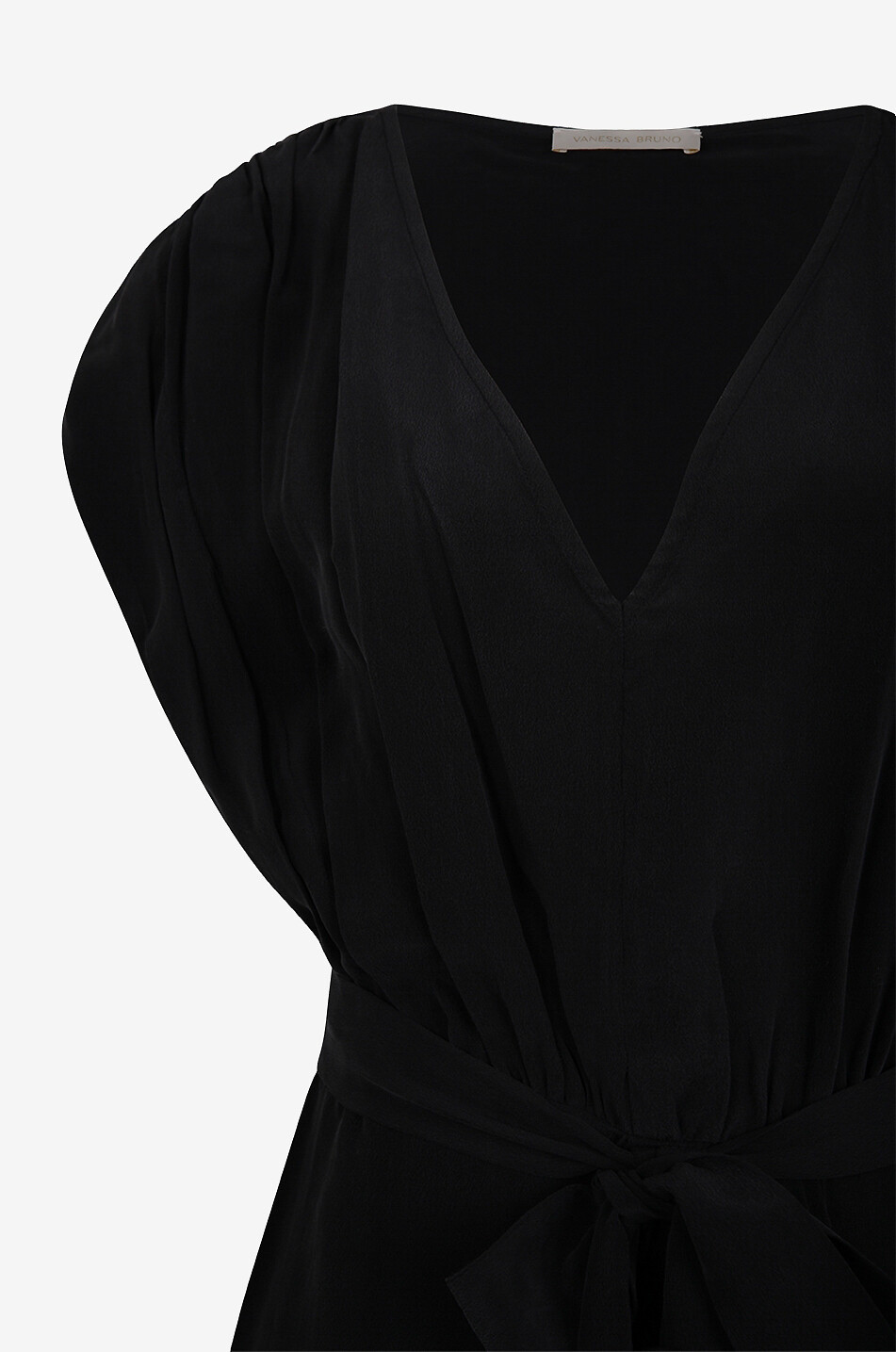 VANESSA BRUNO Robe midi sans manches en soie Baya Femme NOIR 3