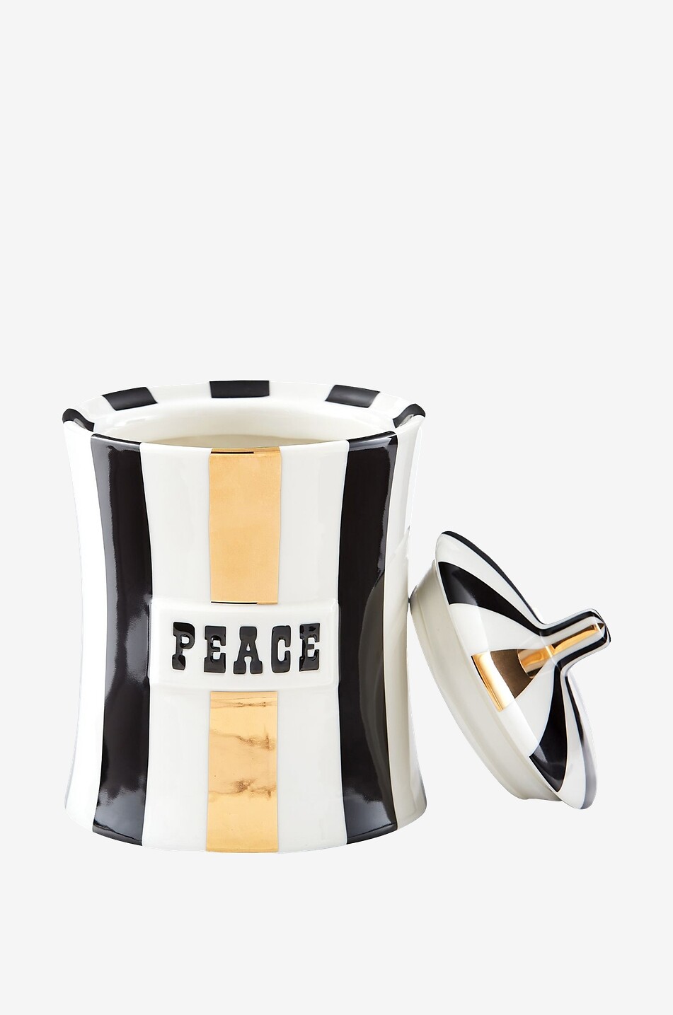 JONATHAN ADLER Gestreifte Porzellandose Vice Gilded Peace Haus BUNT 2