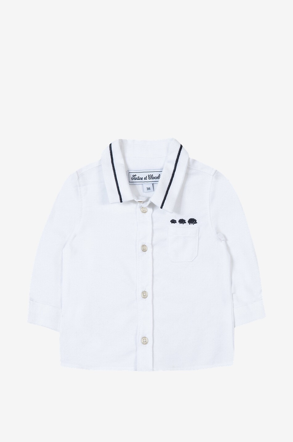 Baby-Langarm-Hemd mit Igel-Stickerei