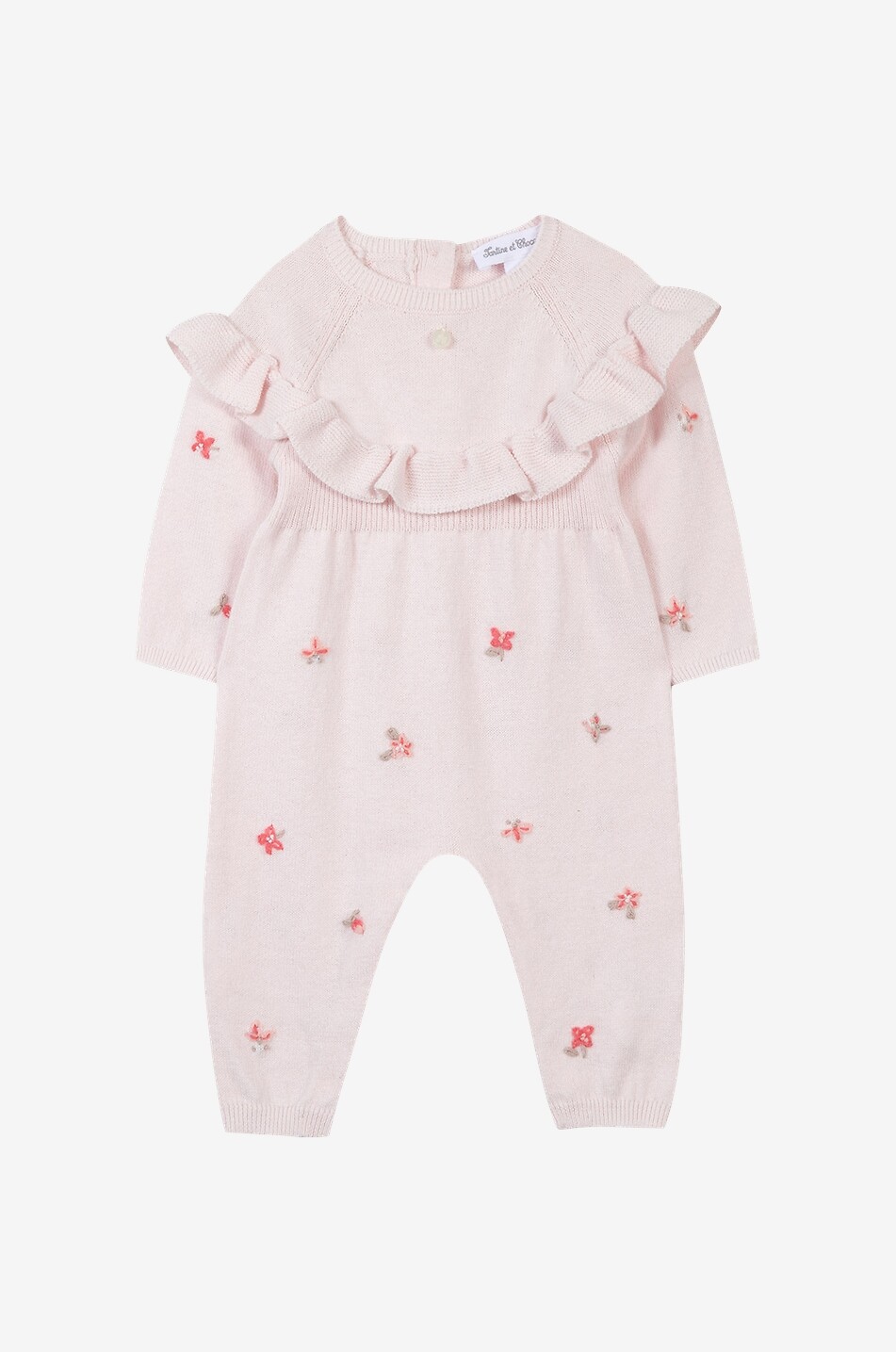 TARTINE ET CHOCOLAT Baby-Strick-Overall mit Blütenstickereien Baby ROSA 1