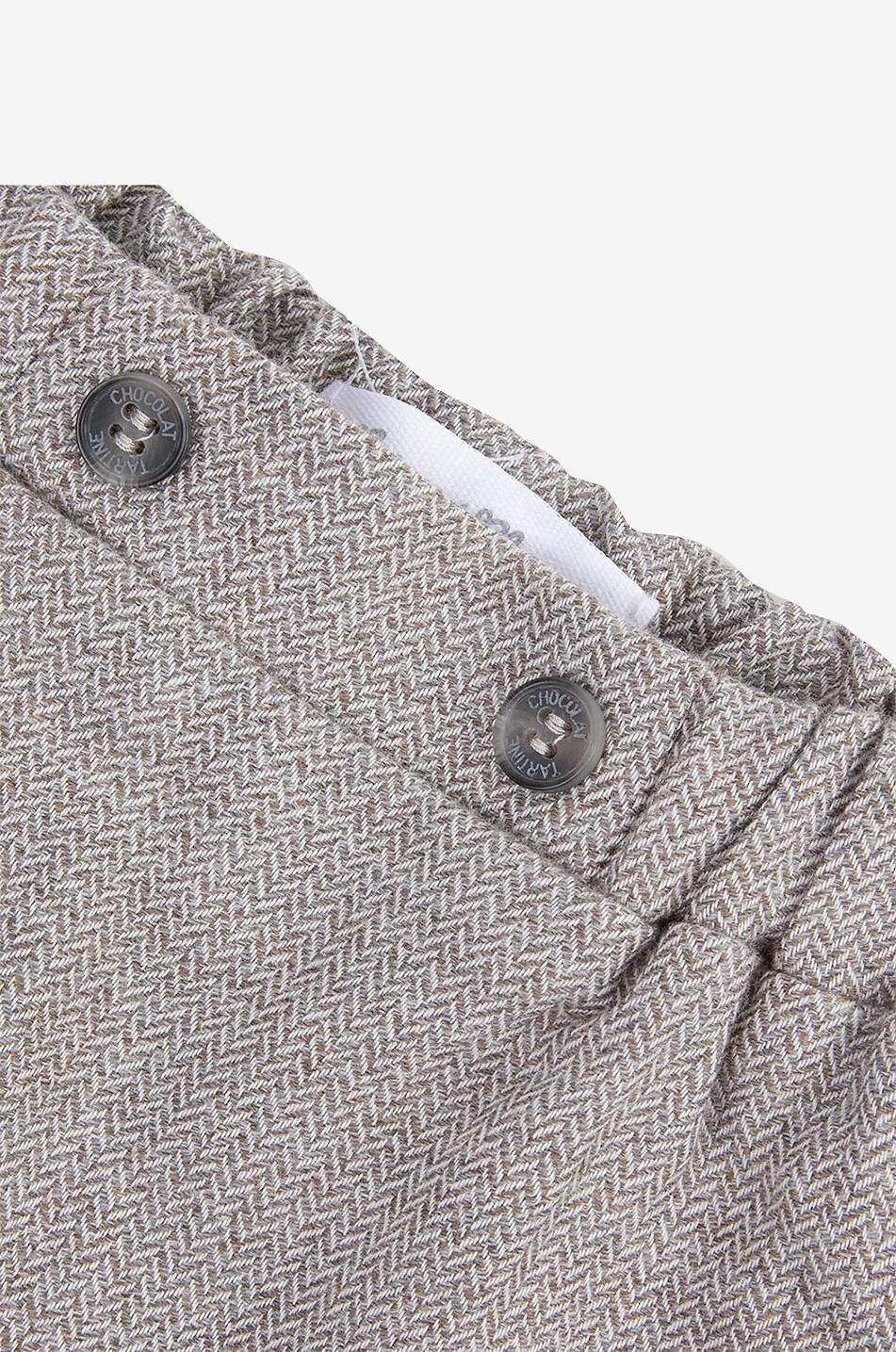 Herringbone patterned baby flannel trousers