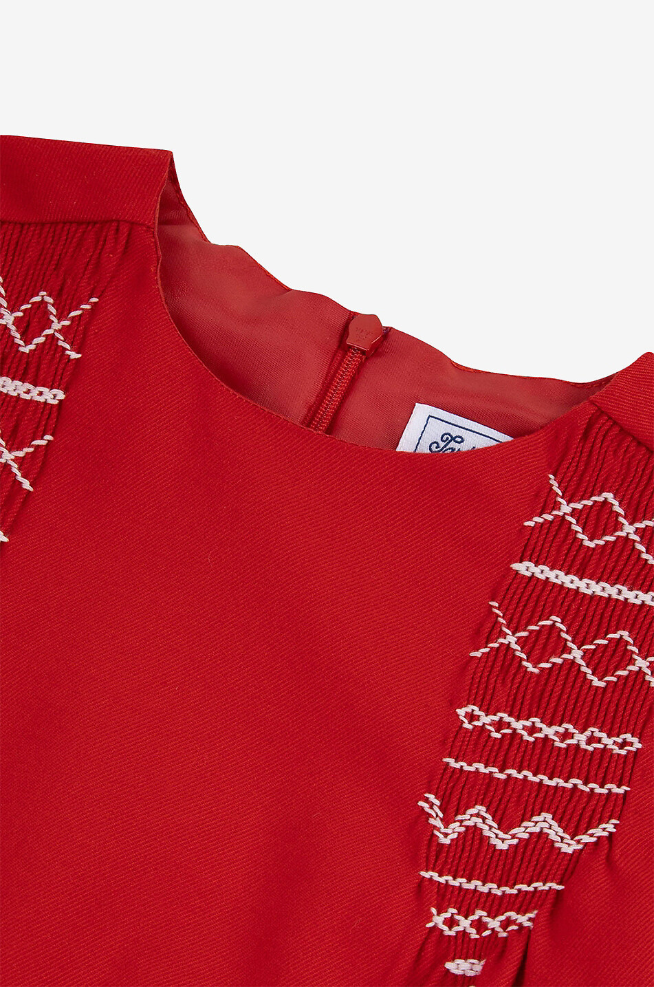 TARTINE ET CHOCOLAT Besticktes gesmoktes Mädchenkleid Baby ROT 4