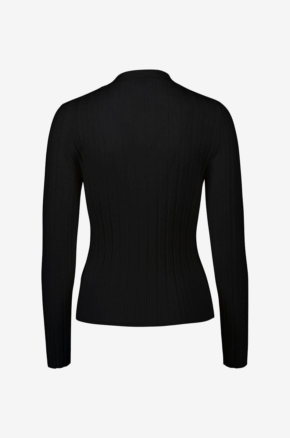ALLUDE Fitted ribbed V-neck cardigan Women BLACK 2