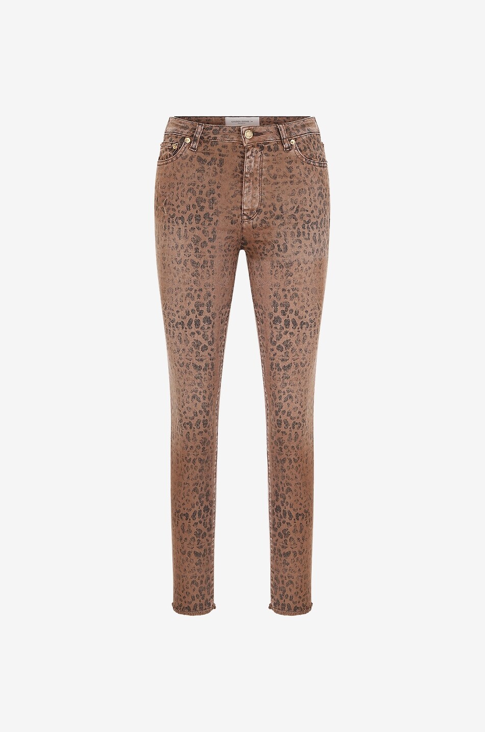 Ausgefranste Skinny-Jeans mit Print Deena