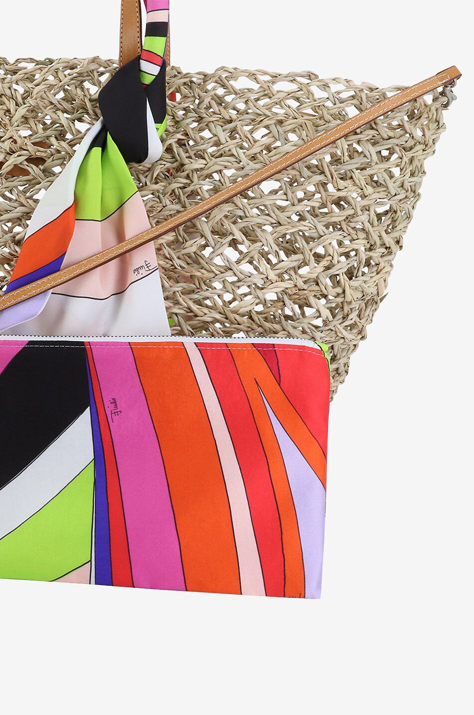 PUCCI Strohkorb mit Twill Iride Damen Farblos 3
