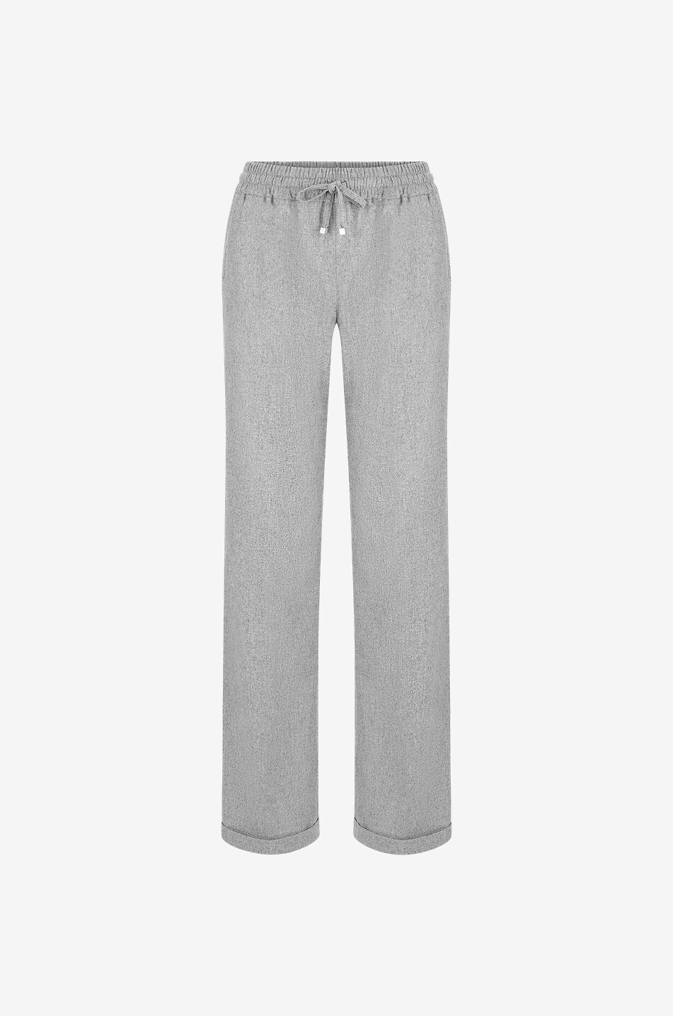 KITON Cashmere flannel wide-leg jogger fit trousers Women GREY 1