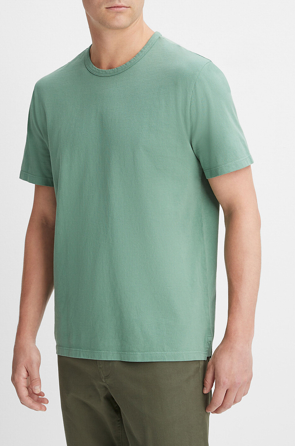 VINCE Kurzärmeliges T-Shirt aus Baumwolle Garment Dye Herren GRÜN 4