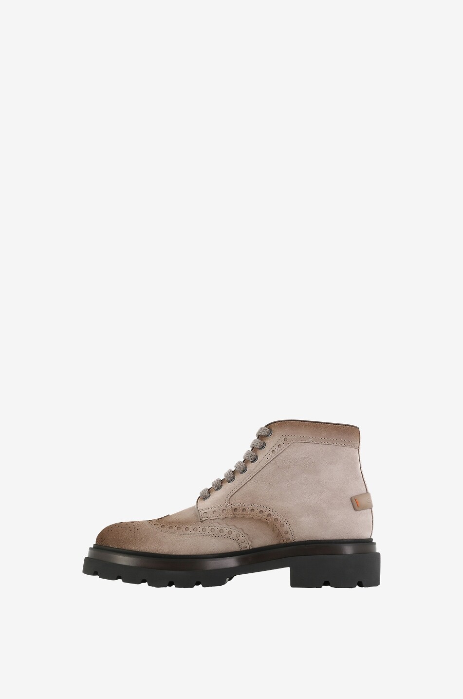 SANTONI Bottes à lacets en daim vintage perforé Homme MARRON 3
