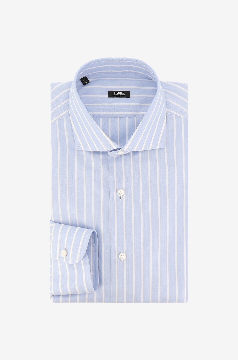 BARBA Langärmeliges Hemd aus gestreifter Baumwolle Black Label Herren MITTELBLAU 1