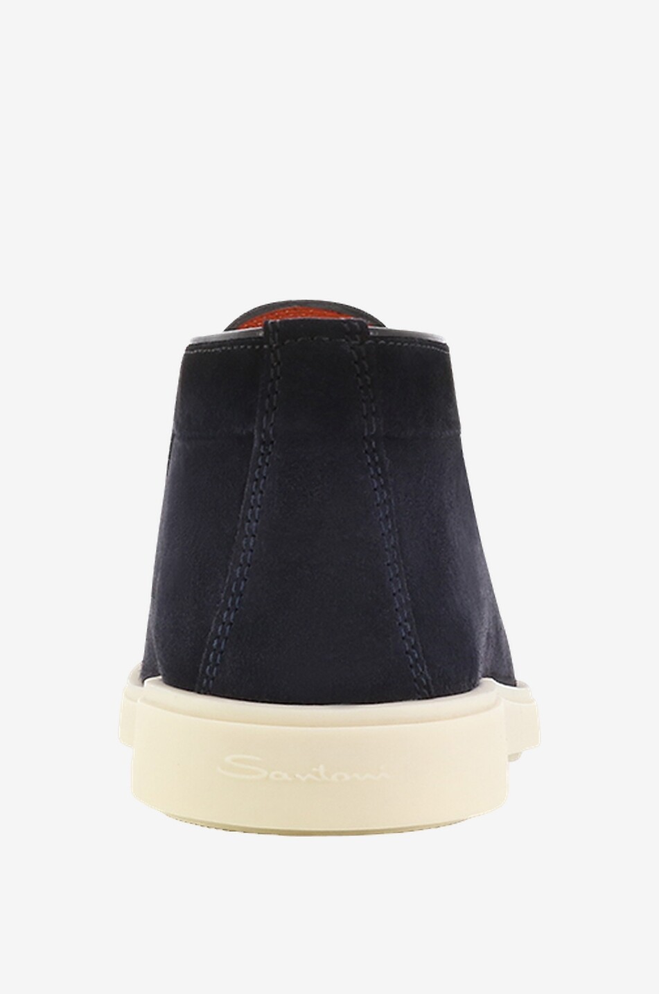 SANTONI Desert boots en daim et cuir lisse Homme BLEU FONCE 4