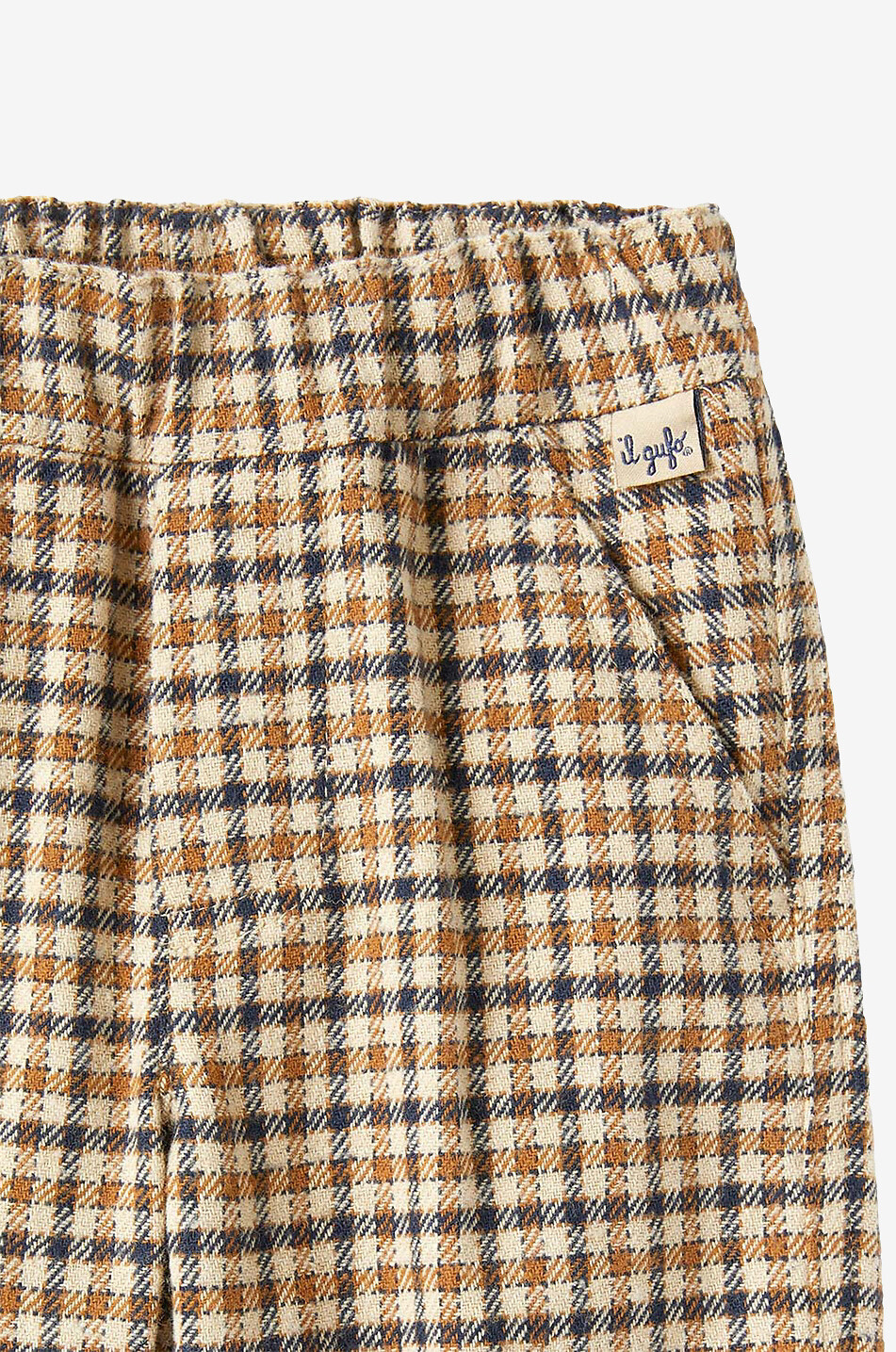 IL GUFO Karierter Baby-Karottenhose aus Flanell Baby DUNKELBLAU 3