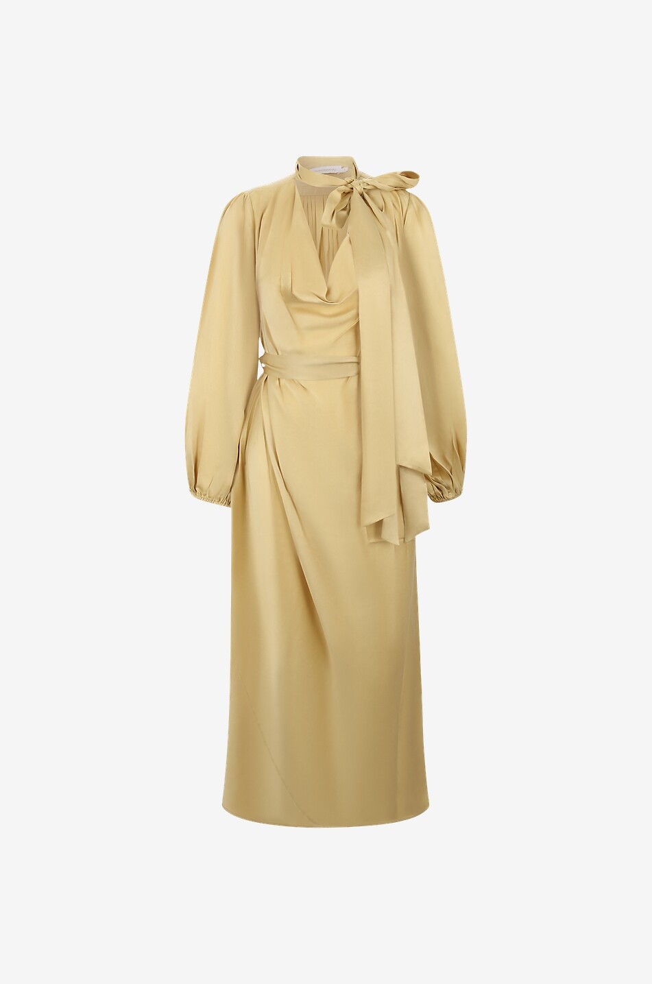 ZIMMERMANN Robe midi en soie à lavallière Silk Billow Femme DORE 1