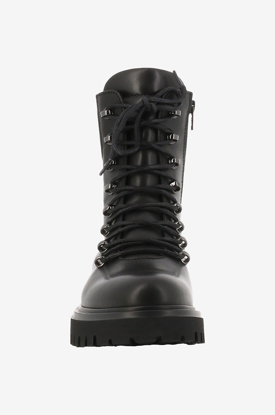 Bottines à lacets plates en cuir lisse Wyler